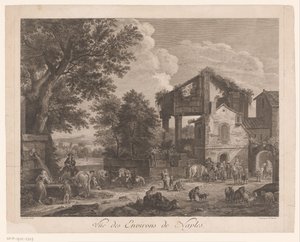 Gezicht op de omgeving van Napels door Jean Baptiste Racine