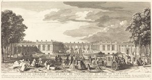 Uitzicht op Trianon in het Park van Versailles vanaf de Avenue door Jean Baptiste Rigaud
