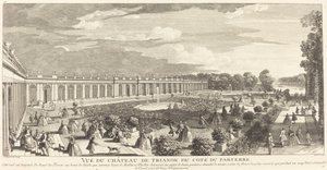 Uitzicht op het kasteel van Trianon vanaf de parterre door Jean Baptiste Rigaud