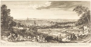 Uitzicht op het landschap van het Koninklijk Huis van Saint Cir door Jean Baptiste Rigaud