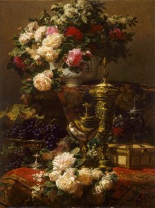 Bloemen en fruit
