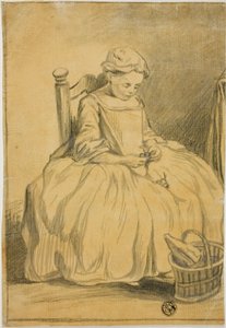Meisje dat kersen eet door Jean Baptiste Simeon Chardin