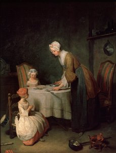 Gebed voor het Avondeten, 1744 door Jean Baptiste Simeon Chardin