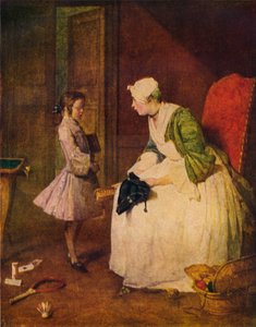 De vermaning, 18e eeuw door Jean Baptiste Simeon Chardin