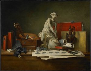 De attributen van de kunsten en de beloningen die hen worden toegekend door Jean Baptiste Simeon Chardin
