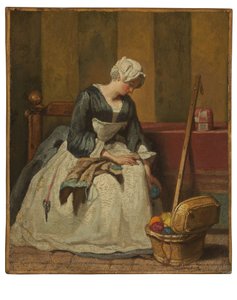 De borduurster door Jean Baptiste Simeon Chardin