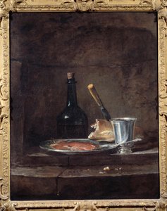 De voorbereidingen van een lunch ook wel de zilveren beker genoemd door Jean Baptiste Simeon Chardin