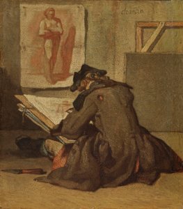 Jonge Student Tekent door Jean Baptiste Simeon Chardin