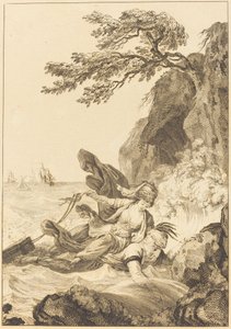De verloofde van de koning van Garbe: De cassette door Jean Baptiste Tilliard after Charles Monnet