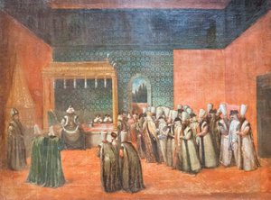 Sultan Ahmed III ontvangt een Europese ambassadeur, ca. 1725
