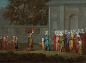De eerste schooldag door Jean Baptiste Vanmour