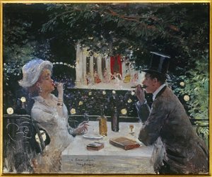Diner bij de Ambassadeurs. Schilderij door Jean Béraud (1849-1935), 20e eeuw. Olie op hout. Parijs, Musée Carnavalet door Jean Beraud
