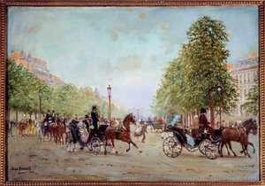 De wandeling op de Champs-Elysées. Schilderij door Jean Béraud (1849-1935) 19e eeuw. Parijs, Musée Carnavalet door Jean Beraud