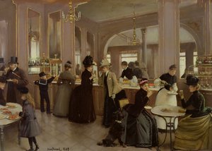 De banketbakkerij Gloppe, Champs Elysees, 1889 door Jean Beraud