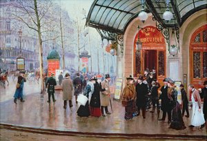 Buiten het Vaudeville Theater, Parijs door Jean Beraud