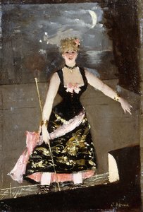 De zanger van de muziekhal door Jean Beraud