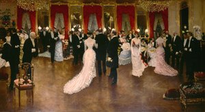 Het bal, schilderij door Jean Beraud