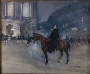 De gevel van de opera op een gala-avond door Jean Beraud