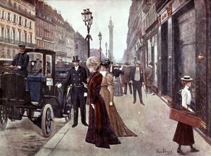 De rue de la paix in Parijs, c. 1900 door Jean Beraud