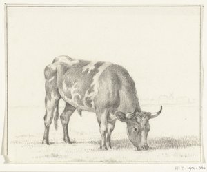 Grazende stier, naar rechts door Jean Bernard
