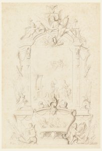 Venus bij de Smidse van Vulcanus, Ontwerp voor een Dressoirpaneel door Jean Bernard Honoré Toro