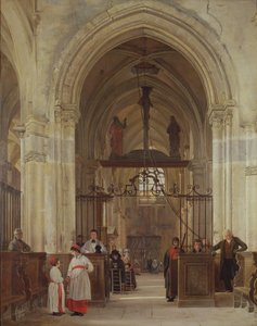 Interieur van de kerk van St. Prix, Valle de Montmorency, 1828 door Jean Bruno Gassies