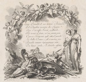 Vignet voor het eerste lied van Roland Furieux door Jean Charles Baquoy