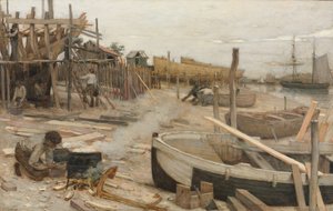 De Scheepswerf, c.1875 door Jean Charles Cazin