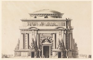 Opstand van een Mausoleum voor een Soldaat (Tempel van Mars) door Jean Charles Delafosse