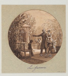 Ontwerp voor een Geschilderd Porseleinen Bord, Le Jasmin (Jasmijn) uit de Service de la Culture des Fleurs