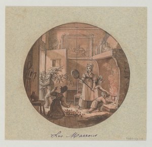 Ontwerp voor een Geschilderd Porseleinen Bord, Les Marrons (Kastanjes) voor de Service des Objets de Dessert (Dessertservice)