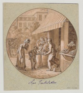 Ontwerp voor een Geschilderd Porseleinen Bord, Les Tartelettes (Kleine Taartjes) voor de Service des Objets de Desserts (Dessertservice)