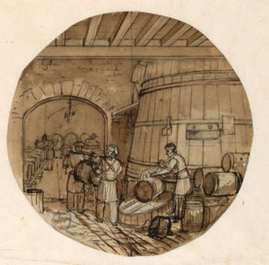 Ontwerp voor een Porseleinen Bord, Brouwerij Interieur voor de Sevres Industriële Kunst Service