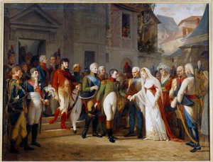 Napoleon I (1769-1821) ontving koningin Louise van Pruisen (1776 - 1810) in Tilsit op 6 juli door Jean Charles Tardieu
