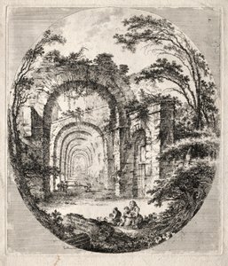 Oude ruïnes, 1756 door Jean Claude Richard de Saint Non