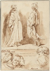 Details van "De aanbidding der wijzen" en "Het badwater van Bethesda" door Jean Claude Richard de Saint Non after Jean Honoré Fragonard after Sebastiano Ricci