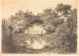 Het Kleine Park door Jean Claude Richard de Saint Non after Jean Honoré Fragonard