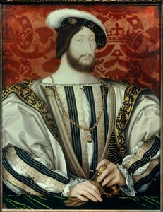 Portret van Frans I (1494-1547), koning van Frankrijk (met de kraag van de Orde van Sint-Michiel) door Jean Clouet