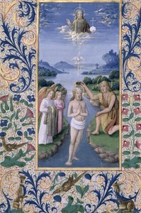 Ms Lat. Q.v.I.126 f.88v Doop van Christus, uit het 
