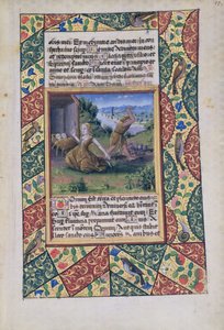 Adam en Eva aan het zwoegen, uit het Getijdenboek van Lodewijk van Orléans, 1490 door Jean Colombe