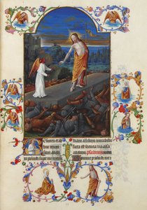 Très Riches Heures du duc de Berry Folio 182, verso - De Opstanding van Jezus Christus door Jean Colombe