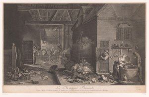 Interieur van een boerderij door Jean Daullé