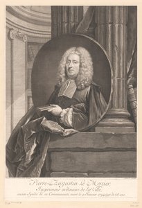 Portret van Pierre-Augustin Le Mercier door Jean Daullé