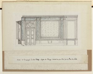 Ontwerp voor wanddecoraties voor de Salon de Compagnie door Jean Desmosthene (attr. to) Dugourc