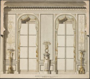 Architectonisch Project voor de Grande Galerie van het Hotel de Madame de Mazarin in Parijs door Jean Desmosthene Dugourc