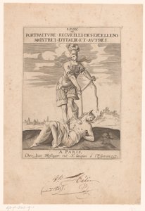Minerva bindt de domheid vast met een touw door Jean Dubrayet