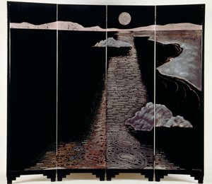 Licht van de maan (Claire De Lune), scherm met vier panelen, 20e eeuw door Jean Dunand