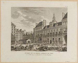 Aanval op de Maison commune in Parijs door Jean Duplessis Bertaux