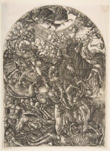 Sint Jan ziet de Vier Ruiters, uit de Apocalyps door Jean Duvet