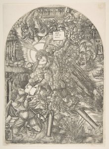 De engel geeft Sint Jan het boek om te eten, uit de Apocalyps door Jean Duvet